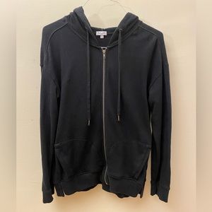 Splendid full zip hooded sweatshirt black